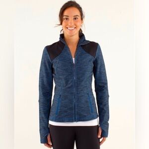 LULULEMON Forme Jacket Reversible Slub Denim Limitless Blue Black 4